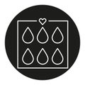 Menstrual drops line black icon. Sign for web page, mobile app, button, logo. Vector isolated button.