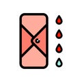 Menstrual pads color icons set