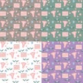 Menstrual periods seamless pattern in swatches in transparent and different colors. Female reproductive system, calendar Royalty Free Stock Photo