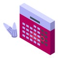Menstruation calendar icon isometric vector. Woman hormone