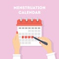 Menstruation calendar illustration. Royalty Free Stock Photo