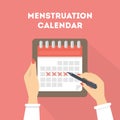 Menstruation calendar illustration. Royalty Free Stock Photo