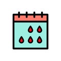 Menstruation Calendar Linear Icon