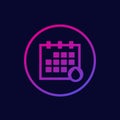 Menstruation calendar, menstrual cycle vector icon