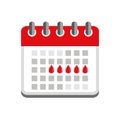 Menstruation calendar red signs of menstrual cycle Royalty Free Stock Photo