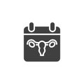 Menstruation cycle calendar vector icon