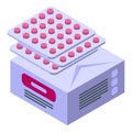 Menstruation pills icon isometric vector. Woman menopause