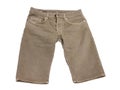 Menswear. Denim shorts dark beige color