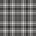 Menswear shirt pattern in black, grey, white. Seamless herringbone textured tartan check plaid for autumn and winter fashion.