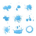 Water splats vector set isolated on white background