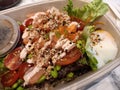 Mentaiko salmon fish cubes healthy salad takeaway