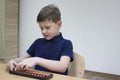 Mental arithmetic school. Japanese abacus. Royalty Free Stock Photo