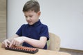 Mental arithmetic school. Japanese abacus. Royalty Free Stock Photo