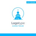 Mental Concentration, Concentration, Meditation, Mental, Mind Blue Solid Logo Template. Place for Tagline