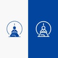Mental Concentration, Concentration, Meditation, Mental, Mind Line and Glyph Solid icon Blue banner Line and Glyph Solid icon Blue