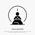Mental Concentration, Concentration, Meditation, Mental, Mind solid Glyph Icon vector