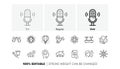 Mental conundrum, Cough and Demand curve line icons. For web app, printing. Line icons. Vector