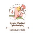 Mental cyberbullying effects concept icon Royalty Free Stock Photo