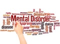 Mental disorder word cloud and hand writing concept Royalty Free Stock Photo