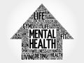 Mental health arrow word cloud Royalty Free Stock Photo