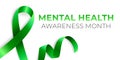 Mental health awareness month banner template, annual celebration in May. Psychological health care prevention campaign