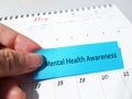 Mental health awareness month in May.
