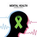 Mental health awareness month, vector flat style