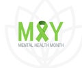 Mental health awareness month, vector flat style Royalty Free Stock Photo