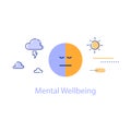Mental health, bipolar disorder concept, negative or positive thinking Royalty Free Stock Photo