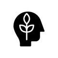 Mental health black glyph icon