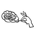 mental health, brain confusion sketch vector illustration