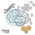 Mental health brain gear puzzle tool