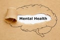 Mental Health Brain Torn Paper Concept Royalty Free Stock Photo