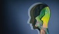 Mental Health Concept. Bipolar Disorder Person. Layers of Paper Cut as Human Head Royalty Free Stock Photo