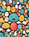 Mental health concept. Egg characters with mental health issues, disorders, AI Generation