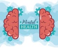 Mental health day, mechanic brain gears, psychology medical treatment