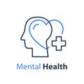 Mental health, human head, psychological help, psychiatry concept Royalty Free Stock Photo