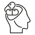 Mental health icon outline vector. Drug pill