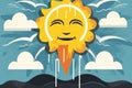 mental health icon, with rain and sun, representing the ups and downs of life