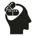 Mental health icon simple vector. Drug pill