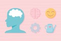 mental health icons set Royalty Free Stock Photo