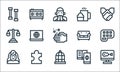 Mental health line icons. linear set. quality vector line set such as online learning, bird cage, positive thinking, book, puzzle