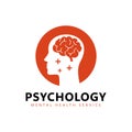 Mental health. Mind therapy psychology logo design. Royalty Free Stock Photo