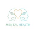 Mental health. Mind therapy psychology logo design. Royalty Free Stock Photo