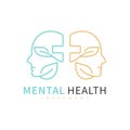 Mental health. Mind therapy psychology logo design. Royalty Free Stock Photo