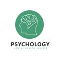 Mental health. Mind therapy psychology logo design. Royalty Free Stock Photo