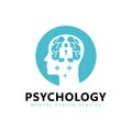 Mental health. Mind therapy psychology logo design. Royalty Free Stock Photo