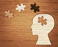 Mental health symbol. Human head silhouette with a puzzle Royalty Free Stock Photo