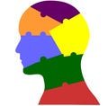 Mental Health Symbol Puzzle Head Brain Royalty Free Stock Photo