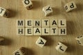 Mental health text from wooden blocks